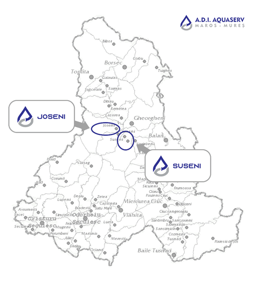 Harta A.D.I. Aquaserv Maros-Mures
